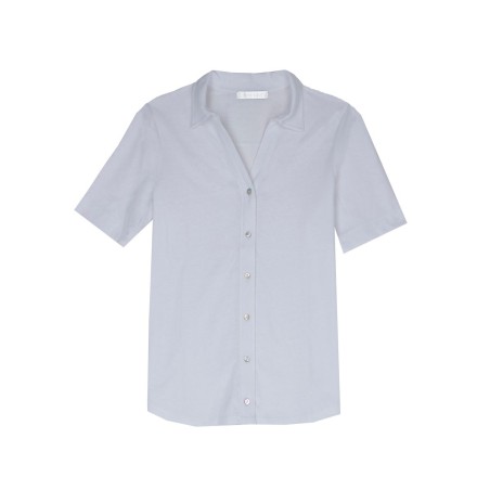 T-shirt col Polo en coton et lin modèle "Eleonore" marque Diane Laury