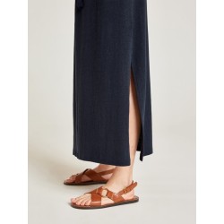 Jupe taille élastiquée modèle EASY facile à porter en chanvre et coton biologique Marque THOUGHT