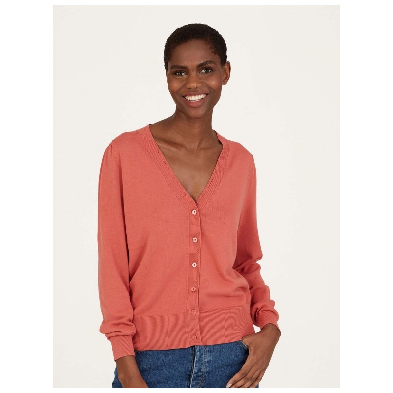 Cardigan Gilet modèle Dotti col V  Marque THOUGHT  en coton biologique