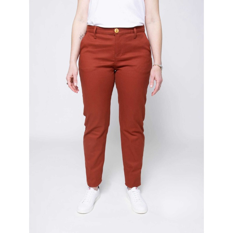 Chino Femme 263 flexdenim Camel Marque 1083 en coton bio et élasthanne