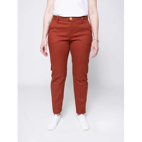 Chino Femme 263 flexdenim Camel Marque 1083 en coton bio et élasthanne