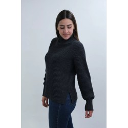 Pull col roulé modèle Alto marque PUNTTYS en laine viscose et acrylique fabriqué en Espagne