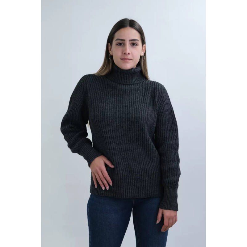 Pull col roulé modèle Alto marque PUNTTYS en laine viscose et acrylique fabriqué en Espagne