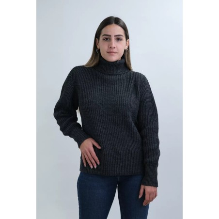 Pull col roulé modèle Alto marque PUNTTYS en laine viscose et acrylique fabriqué en Espagne
