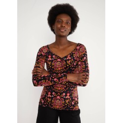 Top modèle Precious Flowers Marque BLUTSGESCHWISTER en coton biologique et élasthanne