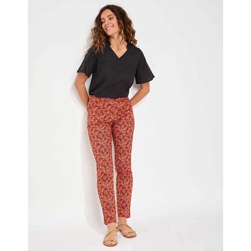 Pantalon cigarette modèle Malacia Marque La Fiancée en coton et élasthanne