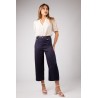 Pantalon large et fluide bleu marine modèle Jem Marque Zibi London en Lyocell Lenzing