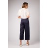 Pantalon large et fluide bleu marine modèle Jem Marque Zibi London en Lyocell Lenzing