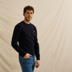 Pull col rond en laine majoritaire Modèle Marly Marque Faguo en laine et polyamide Fabriqué au Maroc