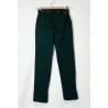 Pantalon slim vert bouteille en viscose et polyester fabriqué en Italie