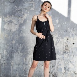 robe upwards thokkthokk noir imprime coton biologique