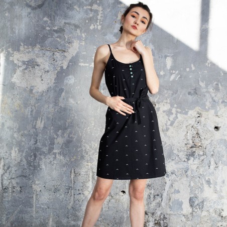 robe upwards thokkthokk noir imprime coton biologique