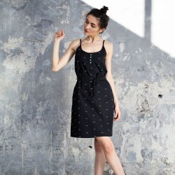 robe upwards thokkthokk noir imprime coton biologique