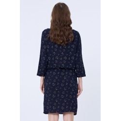 Robe Casual chic et confortable  Marque SMART&JOY bleu marine en viscose