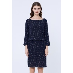 Robe Casual chic et confortable  Marque SMART&JOY bleu marine en viscose