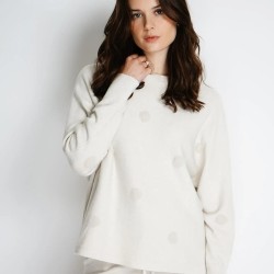 Pull à pois en maille fabriqué en Italie