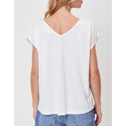 T-shirt modèle Bacaciane col V Marque La Fiancée en coton biologique