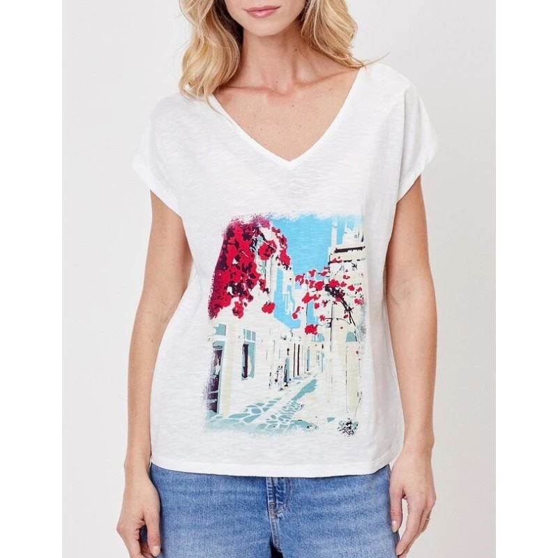 T-shirt modèle Bacaciane col V Marque La Fiancée en coton biologique T-shirt modèle Bacaciane col V Marque La Fiancée en coton biologique