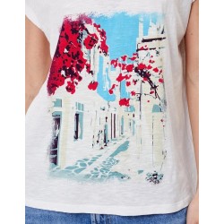 T-shirt modèle Bacaciane col V Marque La Fiancée en coton biologique