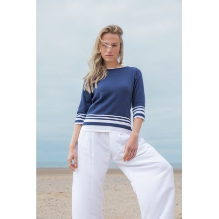 PULL MARIN MARQUE MARBLE EN COTON