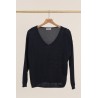 PULL COL V EN MAILLE 100% COTON FABRIQUE EN ITALIE