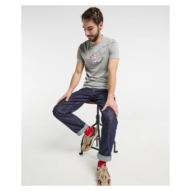 T-shirt Baptiste imprimé Poissons GENTLE FACTORY en coton biologique
