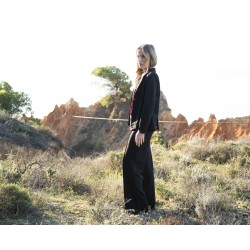 PANTALON NOIR PLI DEVANT