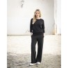 Pull noir manche 3/4 strass