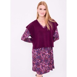 Pull sans manche col V tricot fin modèle Satinka Marque La Fiancée