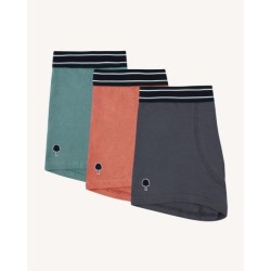 Lot de 3 boxers logo Arbre Marque FAGUO en coton bio et coton recyclé