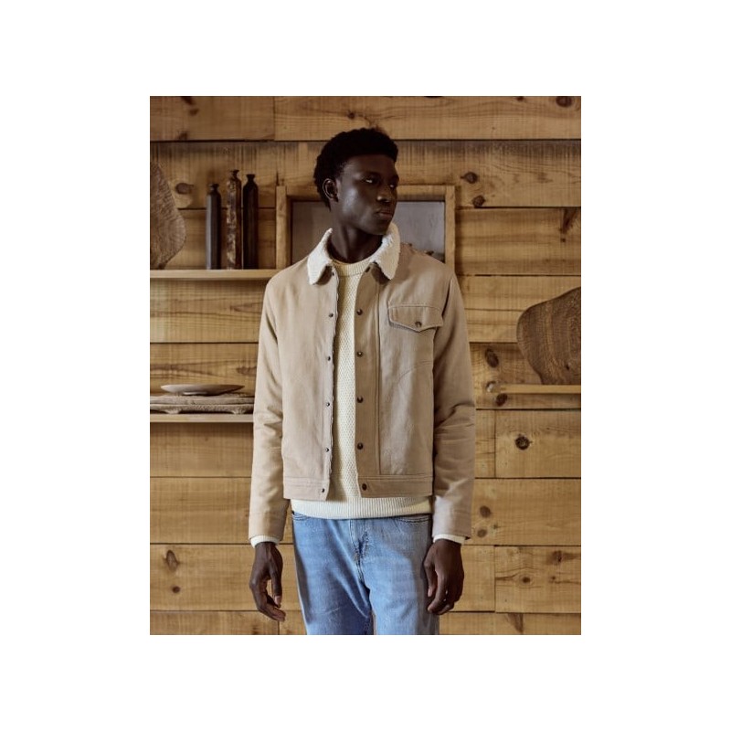 Blouson Seillon coloris beige Marque Faguo en coton et coton recyclé