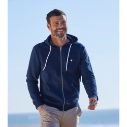 sweat zippé homme marque COCORICO en molleton gratté coton bio