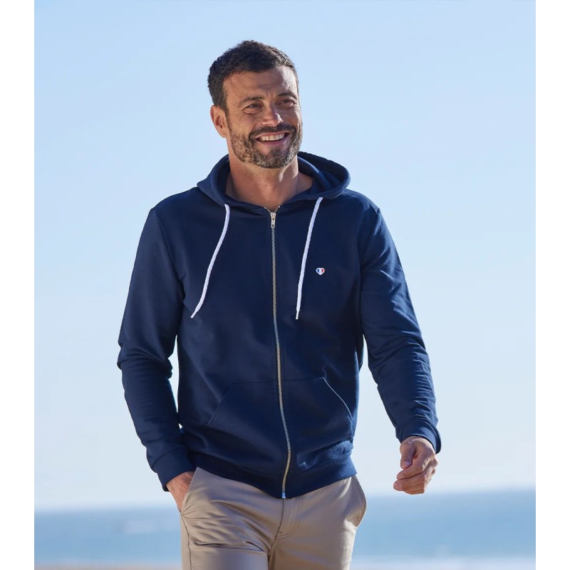 sweat zippé homme marque COCORICO en molleton gratté coton bio sweat zippé homme marque COCORICO en molleton gratté coton bio