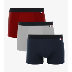 Lot de 3 boxers Tricolore Marque FAGUO en coton peigné