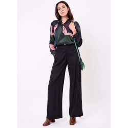 Pantalon Mel évasé en piqué de coton Marque "La Fiancée"