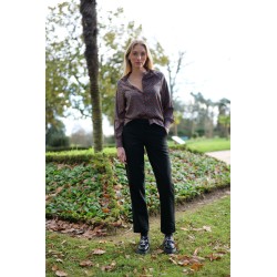 Pantalon droit velours milleraie modèle Pascale Marque Zibi London en coton