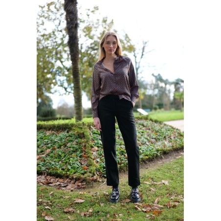 Pantalon droit velours milleraie modèle Pascale Marque Zibi London en coton