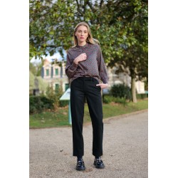 Pantalon droit velours milleraie modèle Pascale Marque Zibi London en coton