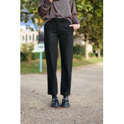 Pantalon droit velours milleraie modèle Pascale Marque Zibi London en coton