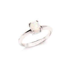 Bague Argent Opale ovale