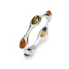 bague argent rhodie 925/1000 ambre multicolore opalook