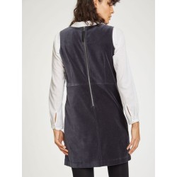 robe chasuble gris modele zillah thought coton biologique velours elasthanne