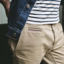 CHINO CARL COTON LOURD BEIGE