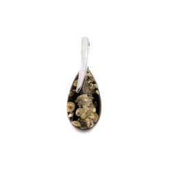 Pendentif Argent et Ambre vert