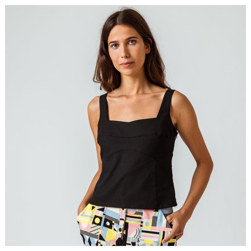 Top bustier Modèle JUNKAL Marque SKFK en coton biologique Modal et élasthanne