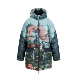 Parka Modèle "Mountain cloud" Marque BLUTSGESCHWISTER en polyester recyclé et polyamide recyclé